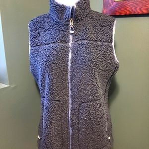 NWOT Orvis fleece navy blue lined zip up vest, medium